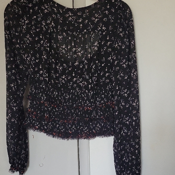 Free people Floral Lolita Top Black Women's  size XS - Picture 4 of 12